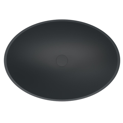 Arcqua Prince Vasque à poser - 49x34cm - ovale - marbre coulé - mat anthracite