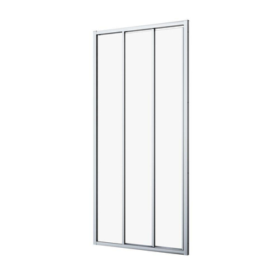 Sealskin Hooked Porte coulissante en trois parties 90x200 cm, verre de sécurité clair 6 mm avec couche anticalcaire chrome