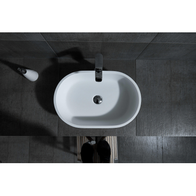 Zeza Alexia Waskom Klikwaste Kapje - solid Surface - enkel bovenzijde - mat wit