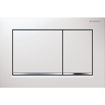 Geberit Omega20 bedieningsplaat - 2-toets spoeling - vierkant - dualflush - wit glans chroom