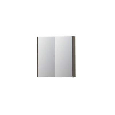 INK SPK2 spiegelkast – 70x74x14 cm – 2 deuren, dubbelzijdige spiegeldeuren – Mat taupe