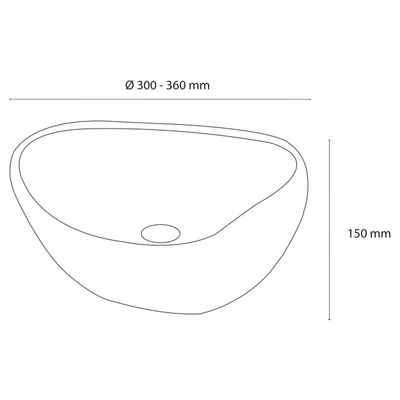 Differnz Lombok vasque à poser 36cm ronde pierre de rivière grise