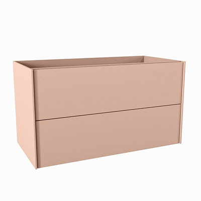 Mondiaz TENCE Meuble sous vasque - 90x45x50cm - 2 tiroirs - push to open - softclose - 1 découpe au centre - Rosee