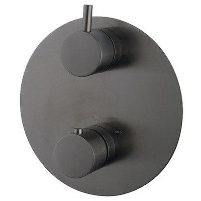 Wiesbaden Caral Ensemble de finition rond pour thermostat encastré 2 voies gunmetal PVD