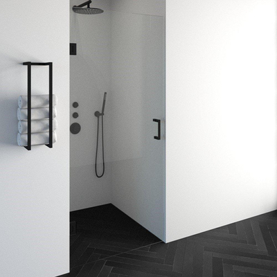 BRAUER Crée Porte de douche - 90x200cm - sans profil - anti-calcaire - verre de sécurité 8mm - anthracite mat