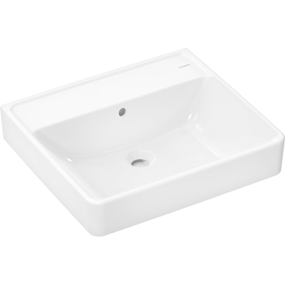 Hansgrohe Xanuia Q Wastafel/Fontein - 55x48cm - inbouw - zonder kraangaten - met overloop - glans wit