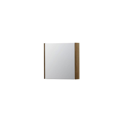 INK SPK1 spiegelkast – 60x60x14 cm – 1 deur, dubbelzijdige spiegeldeurr – Massief eiken Ash grey