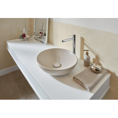 Villeroy & Boch Loop & Friends opzetwastafel - 42cm rond - met overloop CeramicPlus - mat almond (beige)
