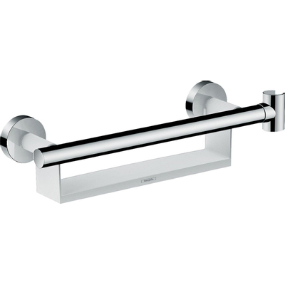 Hansgrohe Unica - badgreep comfort - met tablet en douchehouder - L = - 300 mm - wit/chroom - hoogglans chroom