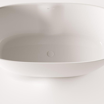 Zeza Element Vrijstaand Bad - 160x75x60cm - solid surface - mat crème (beige)