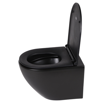 Differnz toilette pour personnes handicapées avec siège céramique noir 49 x 36 x 37 cm