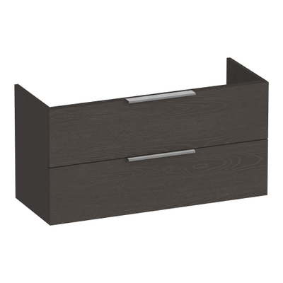 BRAUER Elevate wastafelonderkast ondiep 100 excl. opleggrepen 2 softclose lades en 1 sifon uitsparing - Timber Anthracite