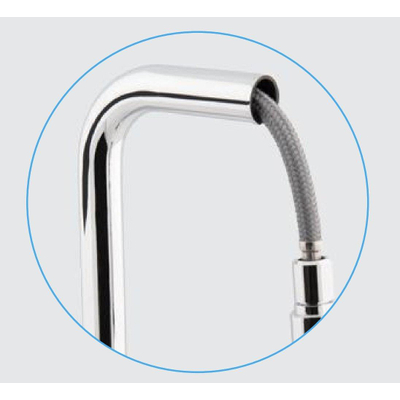 GO by Van Marcke Cocoon keukenmengkraan ngreeps met uittrekbare sproeier Belgaquagekeurd waterbesparend mobiele bek keramische schijven inclusief flexibels en fixatieset chroom SHOWROOMMODEL