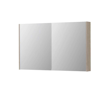 INK SPK2 armoire de toilette – 120 x 74 x 14 cm – 2 portes, portes-miroir double face – Chêne Ivoire