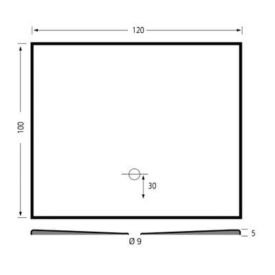 Xenz Flat Plus Douchebak - 100x120cm - Rechthoek - Ebony (zwart mat)