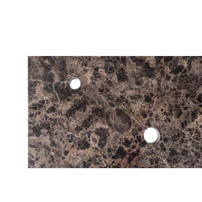 Saniclass Dark Emperador plan sous vasque - 120x46cm - 1 trou de robinet - 2 découpes pour siphon - pierre naturelle marbrée
