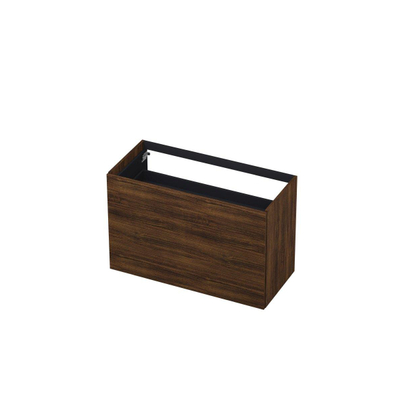 INK P2o Wastafelonderkast - 100x45x65cm - 2 lades - push to open - met rechte opdekfronten - MFC - Koper eiken