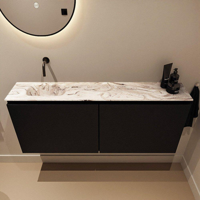 MONDIAZ TURE-DLUX 120cm toiletmeubel Urban. EDEN wastafel Glace positie links. Zonder kraangat.