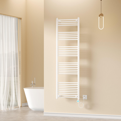 Belrad Radiateur sèche-serviettes électrique - 180x55cm - 1000W - raccordement droit - blanc brillant
