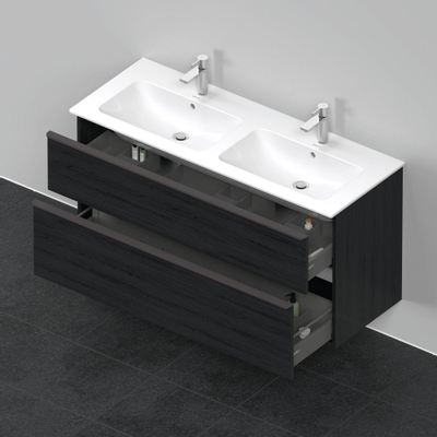 Duravit D-neo Meuble sous vasque 128x46.2x62.5cm 2 tiroirs Chêne (noir) mat