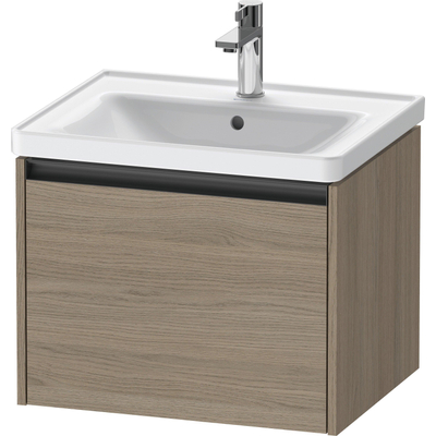 Duravit Ketho.2 Wastafelonderbouwkast - met 1 lade - 58.4x45.5x44cm - met greep antraciet - eiken terra mat