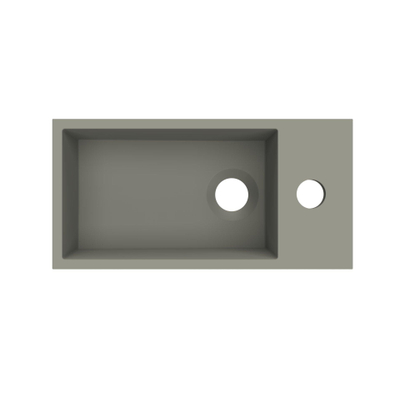 Arcqua Flair fontein - 36x18x9cm - cast marble - 1 kraangat - rechts - mat beton