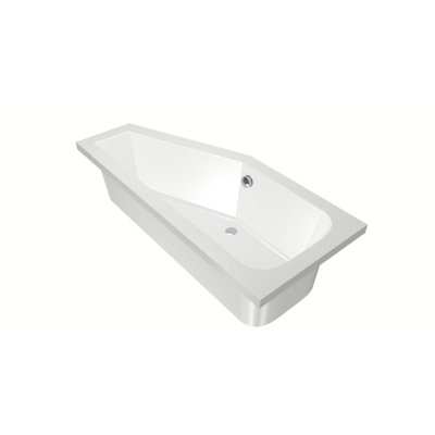 Xenz Lagoon Baignoire d'angle - 170x75x48 - bonde au milieu - gauche - compact - acrylique - blanc