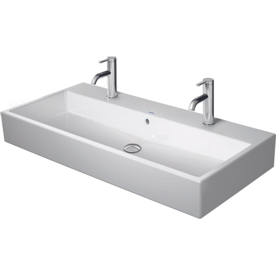 Duravit Vero Air Wastafel - 100x47cm - 2 kraangaten - met overloop - ongeslepen - wit