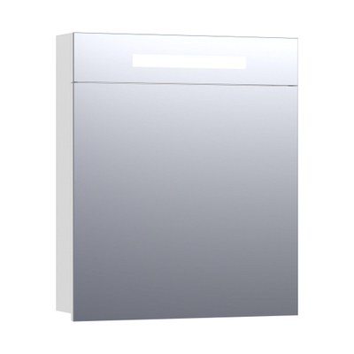 Saniclass 2.0 Armoire toilette 60x70x15cm avec 1 porte gauche et éclairage LED Blanc brillant