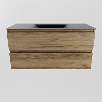 Mondiaz Aivy badmeubelset - 100x45x50cm - 1 kraangat - 1 wasbak urban Solid surface - Midden - 2 lades - Met spiegel - Melamine Chai