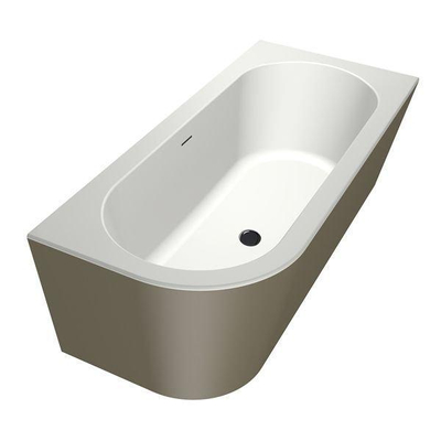 Xenz charley xs baignoire d'angle, droite 165x75 bicolor noble clay incl. 7006 combleur de bain combi vieux cuivre