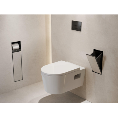 Hansgrohe XtraStoris Rock Poubelle - 30x15x14cm - porte carrelable - noir mat