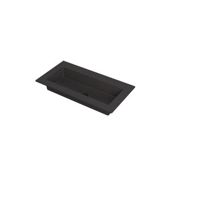 INK Kraft wastafel - 90x45x1cm - 1 wasbak - 0 kraangaten - Quartz zwart