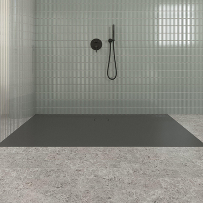 Villeroy & Boch Ecora douchebak - 180x90x3.5cm - afvoer lange zijde - anthracite (antraciet)