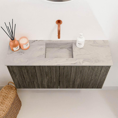 Mondiaz JOYA-DLUX 80cm toiletmeubel - kleur Shadow - Wastafel FAYE positie Midden Zonder kraangat kleur Glace.