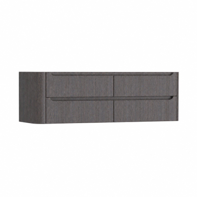 H&R Badmeubelen Juice Wastafelonderkast - 160x45x50cm - linkerhoek afgerond - 4 lades - geïntegreerde greep - Wenge