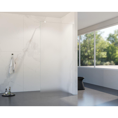 FortiFura Galeria Douche à l'italienne - 100x200cm - verre satiné - Blanc mat