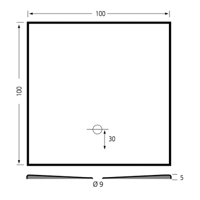 Xenz Flat Plus Douchebak - 100x100cm - Vierkant - Cement