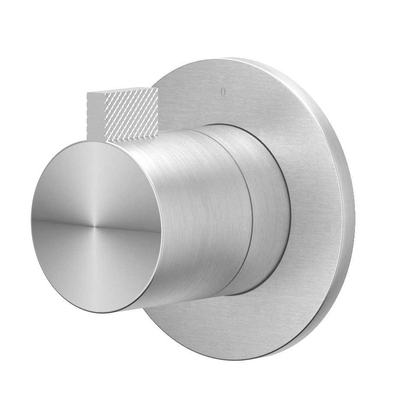 IVY Tribe Partie apparente - robinet d’arrêt encastré à passage direct - Symmetry - rosace ronde - acier inoxydable 316 - brossé