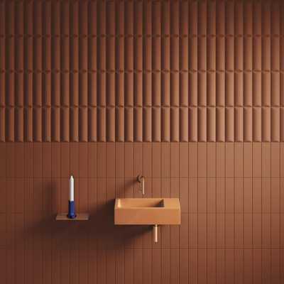 Clou Flush 3 fontaine 36x18cm sans trou de robinet à droite mat it sable céramique