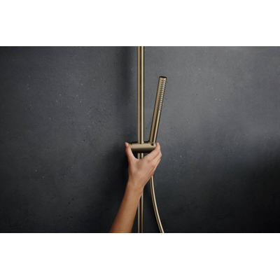 Hansgrohe Pulsify S Puro Ensemble de douche de tête thermostatique - 26cm - douche de tête ronde - douchette à main - bronze brossé (bronze)