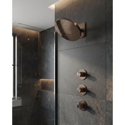 Uniforma inbouw regendouche – thermostatisch – Ø32 cm hoofddouche met waterval – zonder handdouche – bruin brons
