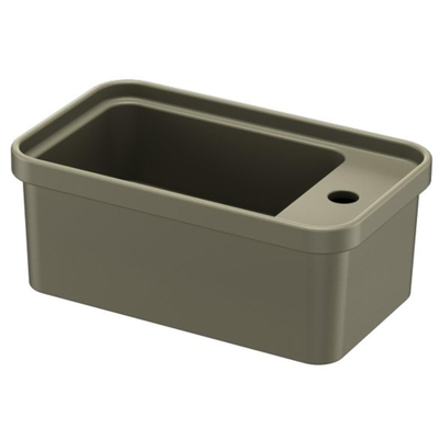 QeramiQ Élan Fontein - 45x27cm - 1 kraangat - keramiek - handdoekbeugel - mat sabia (taupe)