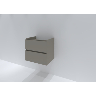 H&R Badmeubelen Infinity Wastafelonderkast - 60x44.8x55cm - 2 lades - greeploos - beige mat