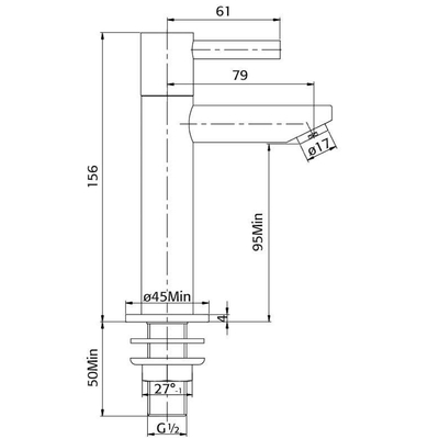Xenz Duero Robinet de lavabo 15.6cm posé chrome Brillant