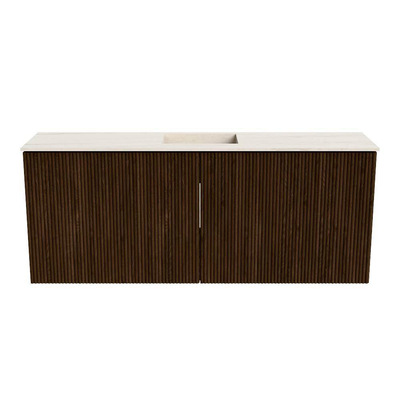 Mondiaz JOYA-DLUX 100cm toiletmeubel - kleur Walnut - Wastafel FAYE positie Midden Zonder kraangat kleur Meli.