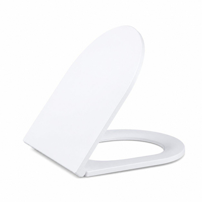 QeramiQ Dely Ensemble de WC - réservoir encastré Qeramiq Flush - abattant slim - plaque de commande blanche mate en métal - boutons ronds - blanc brillant