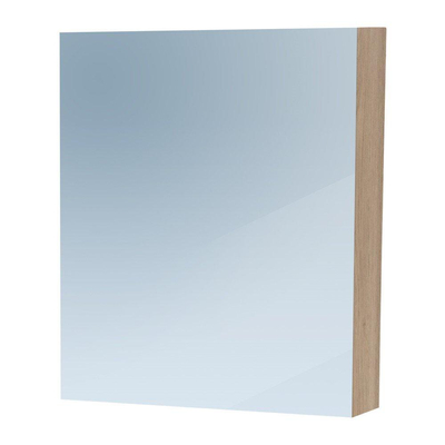 BRAUER Impress Deluxe spiegelkast - 60x70x15cm - interne en externe verlichting - 1 linksdraaiende dubbelzijdige spiegeldeur Sunlit