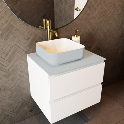 Mondiaz TOP 51 Topblad - 40x51x0.9cm - geschikt voor afdekplaat - Solid surface - Clay