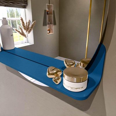 Mondiaz SPOT Miroir de salle de bain - rond 60cm - plan de miroir - couleur Jean